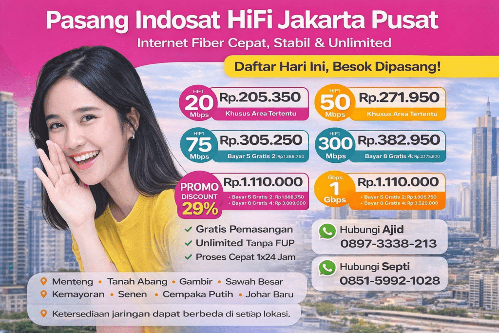 PASANG INDOSAT HIFI MNC PLAY Jakarta Pusat
