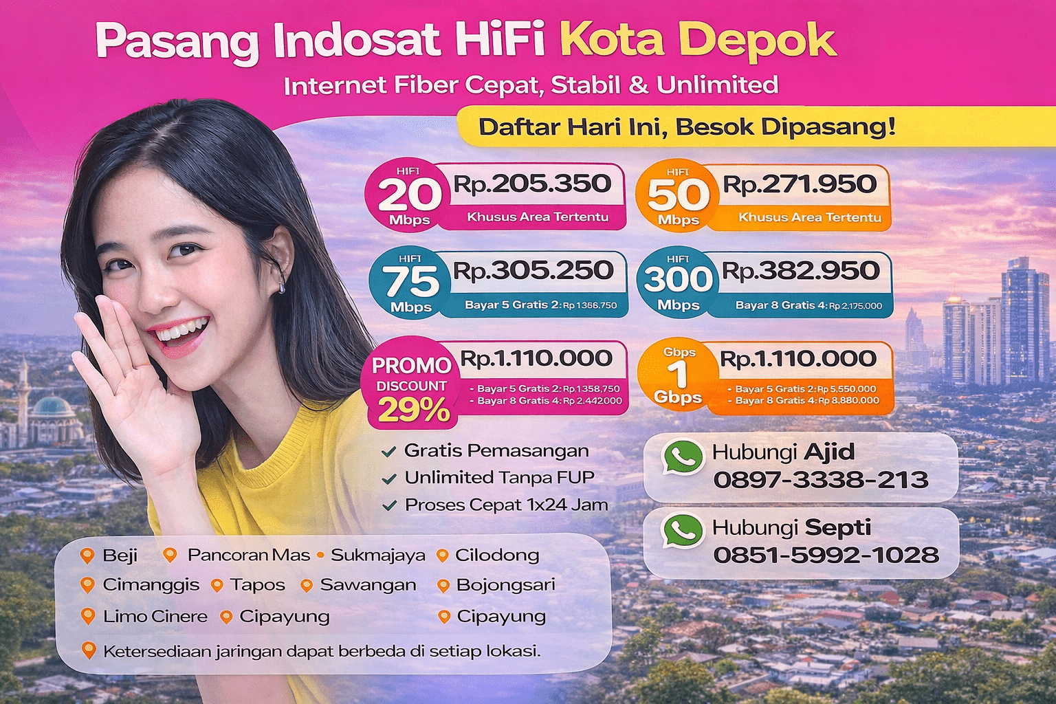 JASA PASANG INDOSAT HIFI Kota Depok