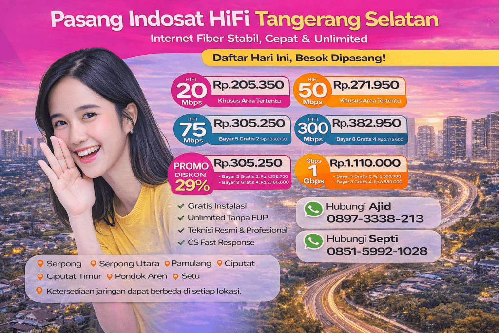 jasa indosat hifi Tangerang Selatan