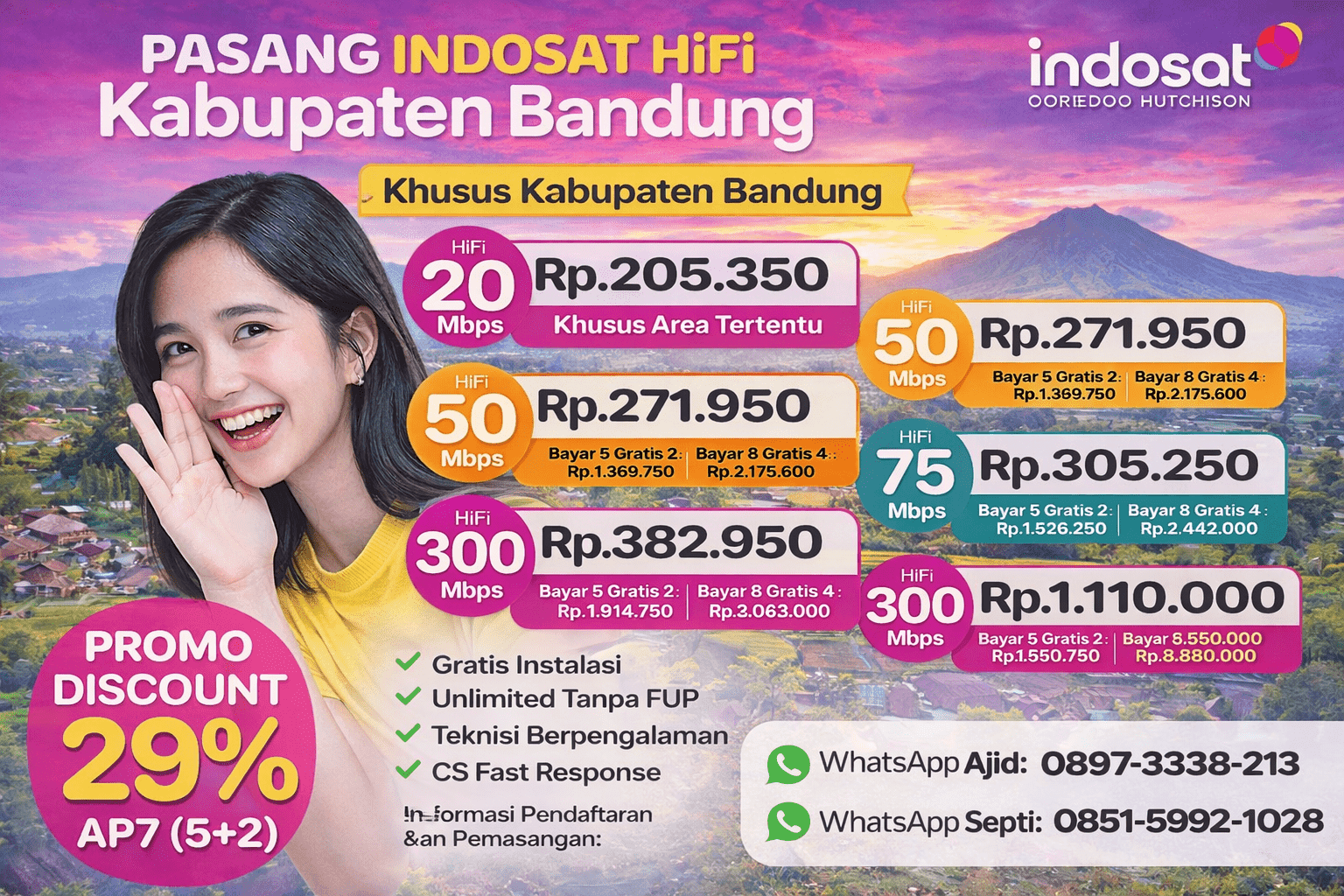 pasang indosat hifi Kabupaten Bandung