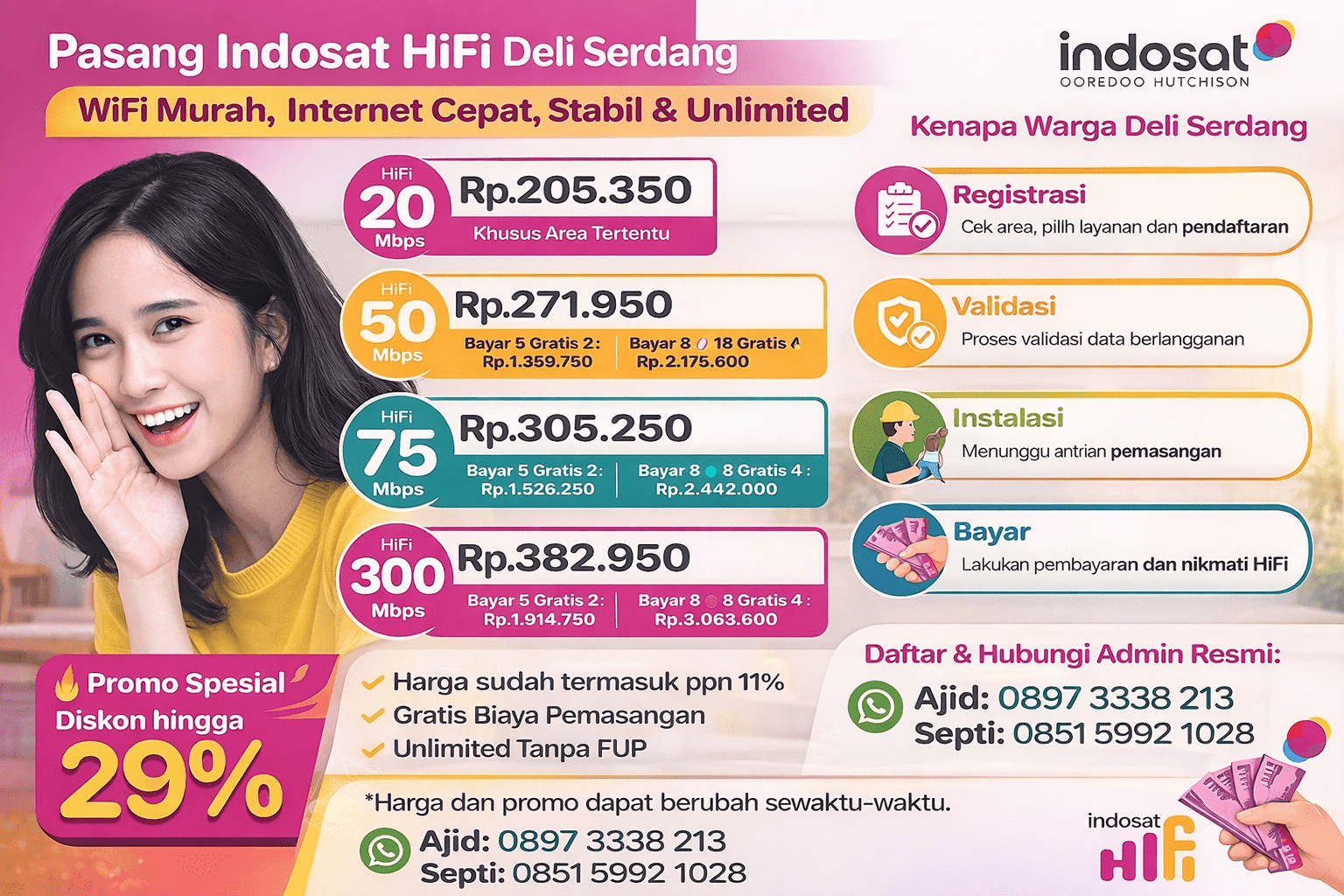 Indosat Hifi atau Mnc Play Deli Serdang