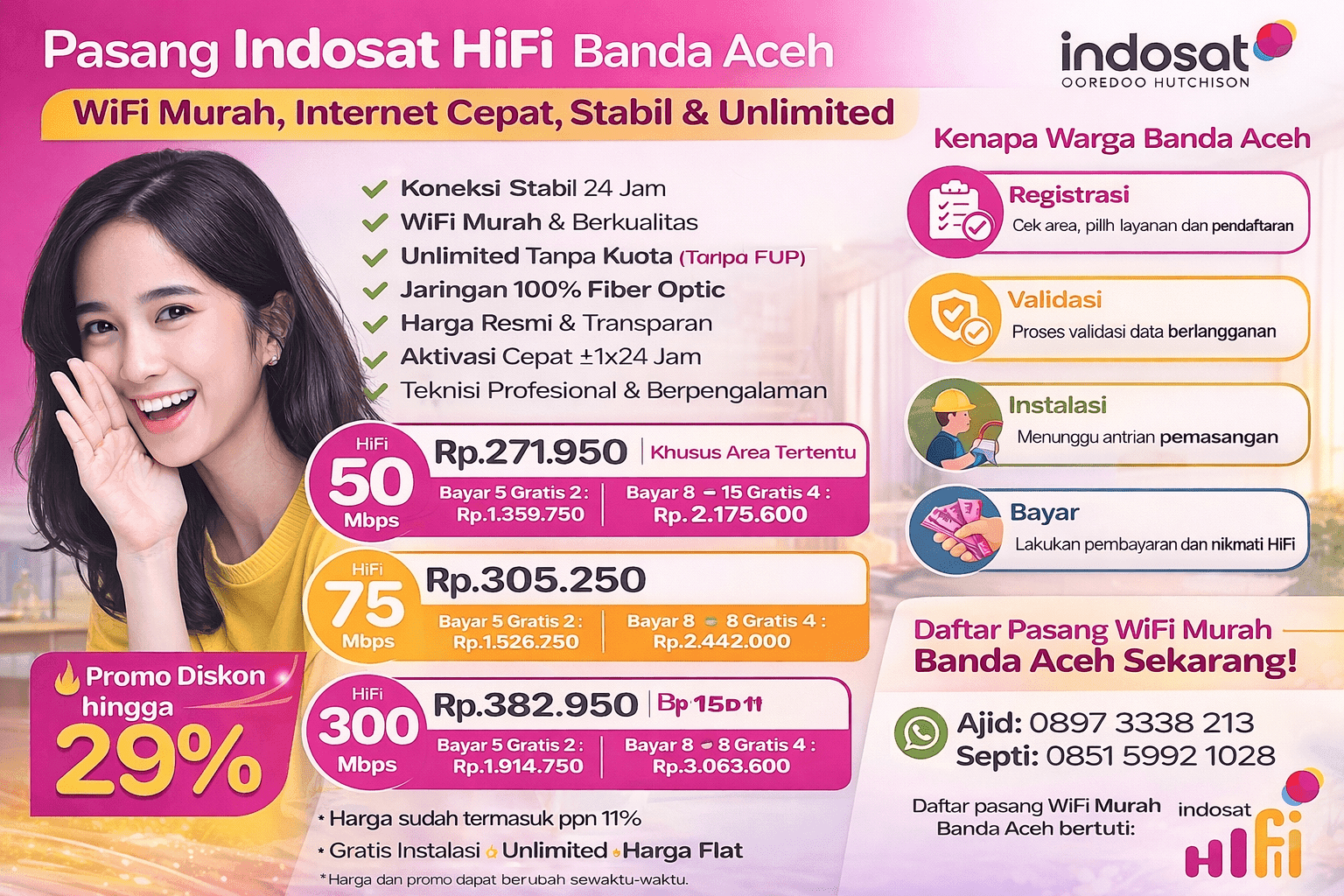 Pasang Indosat Hifi Banda Aceh