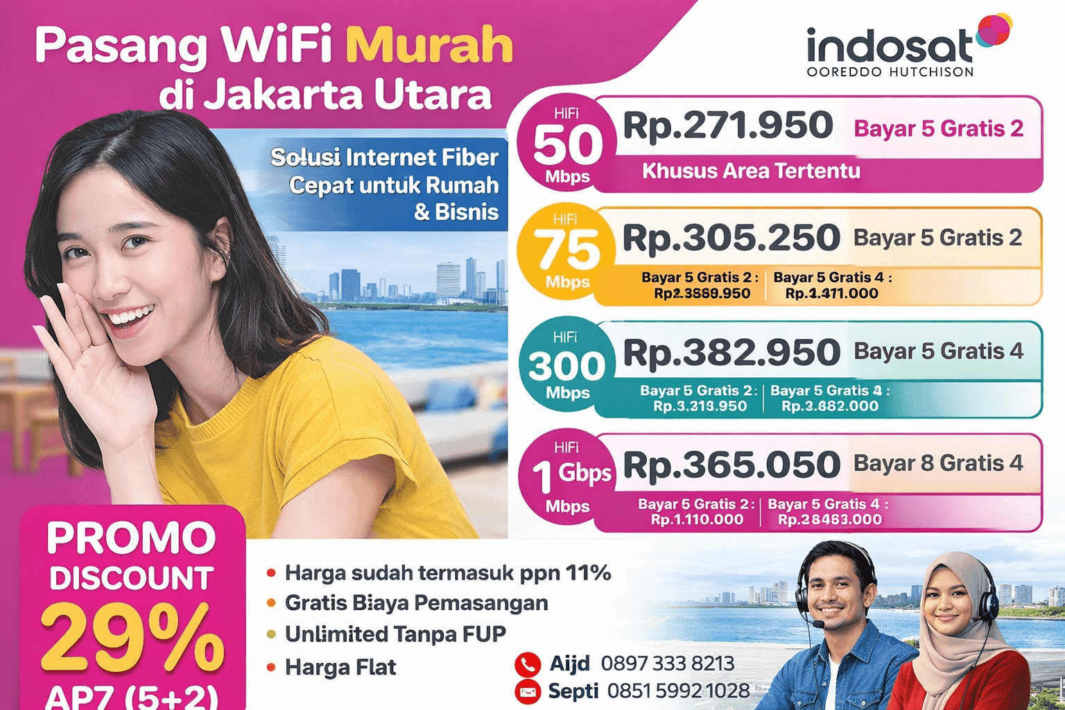Harga Indosat Hifi Jakarta Utara