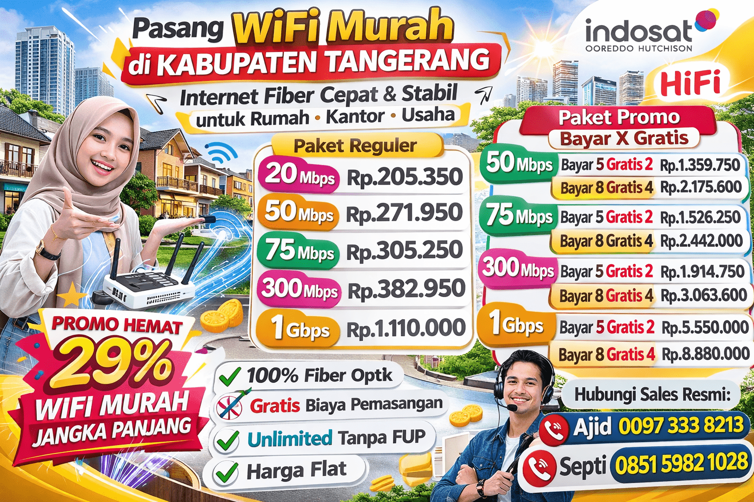 daftar harga indosat hifi KABUPATEN TANGERANG