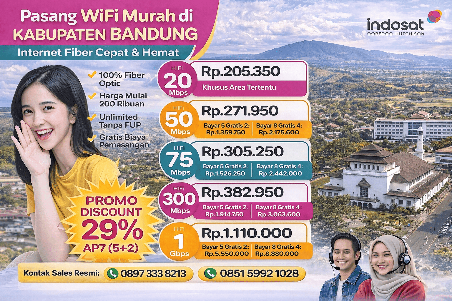 Harga Indosat Hifi Kabupaten Bandung