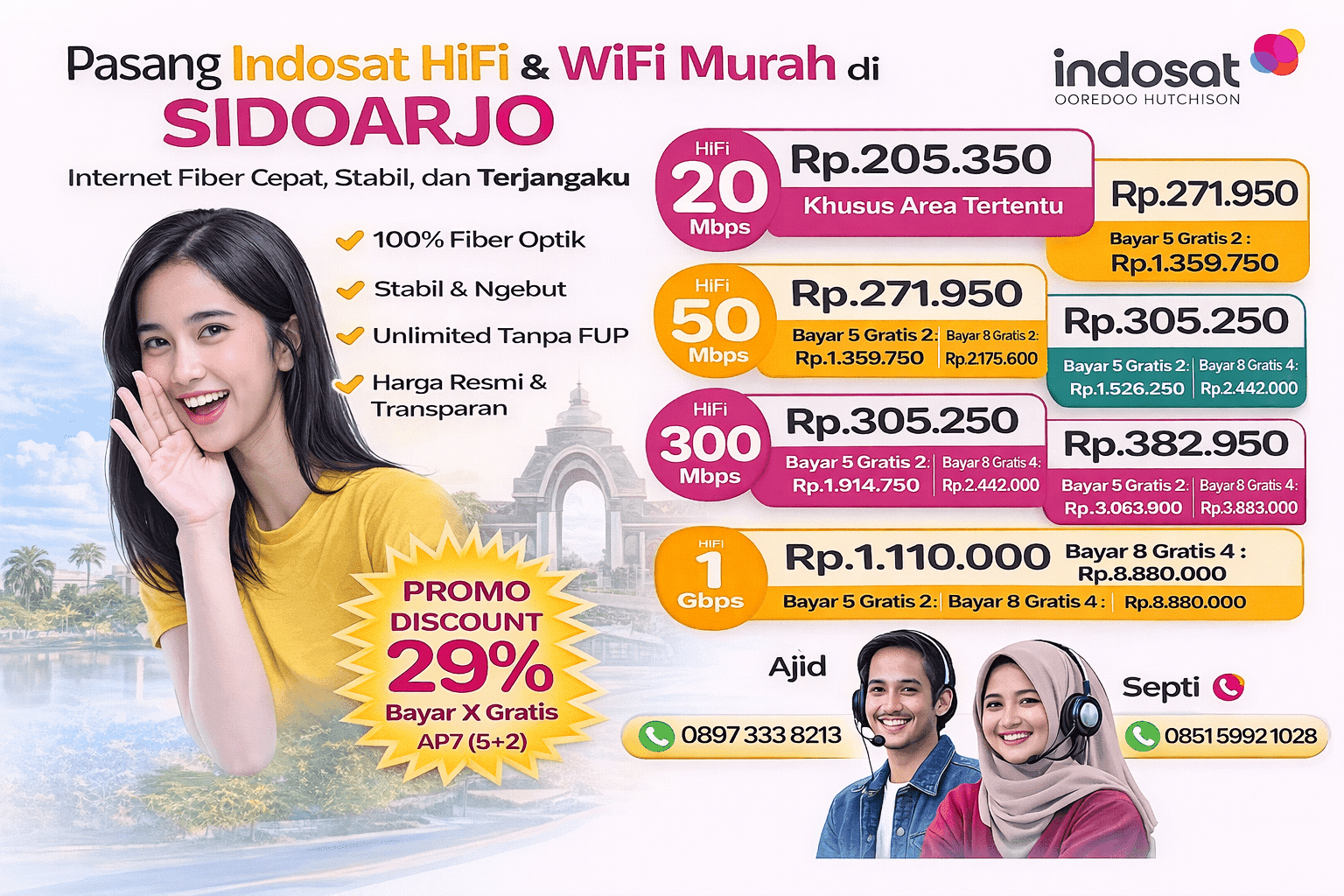 Harga indosat hifi sidoarjo