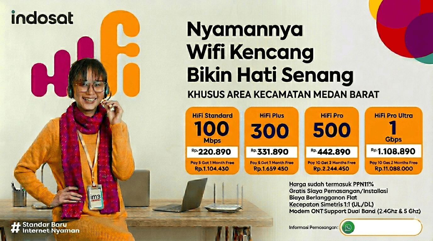 JASA PEMASANGAN WIFI DI MEDAN BARAT