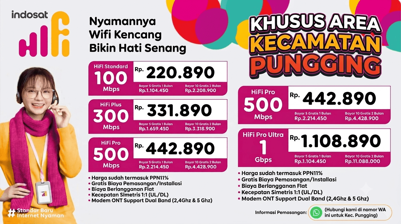 JASA PEMASANGAN WIFI DI PUNGGING