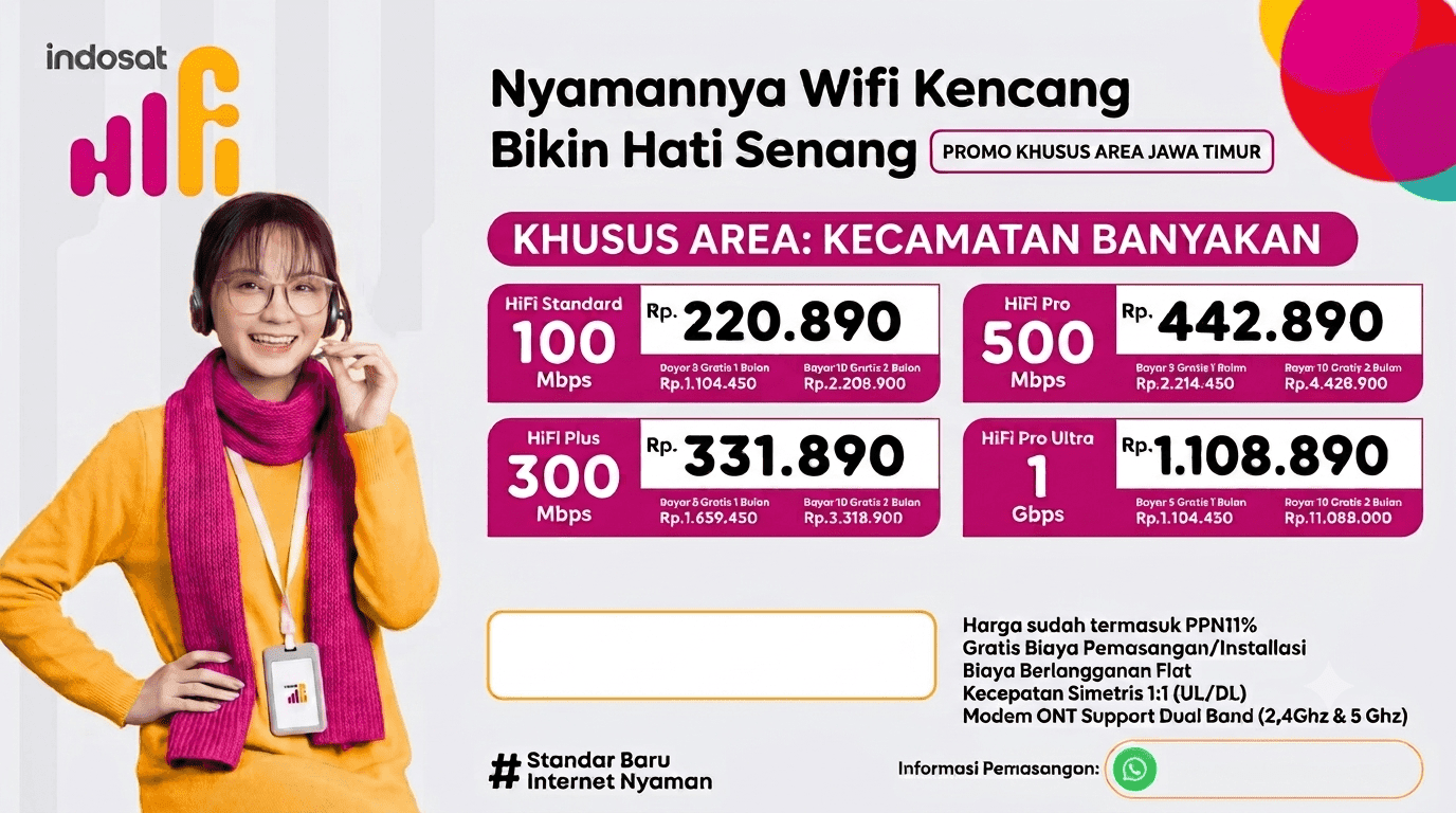 JASA PEMASANGAN WIFI DI BANYAKAN