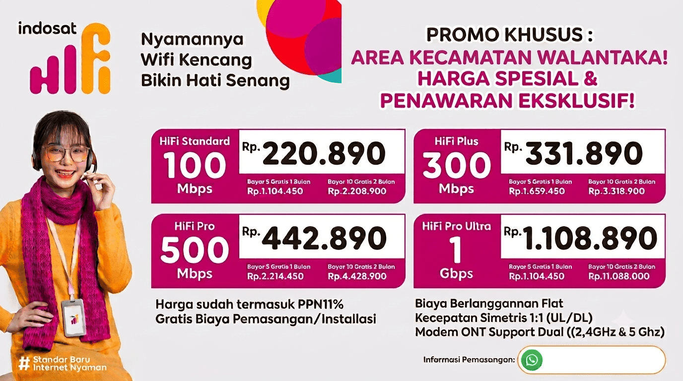 JASA PEMASANGAN WIFI DI WALANTAKA