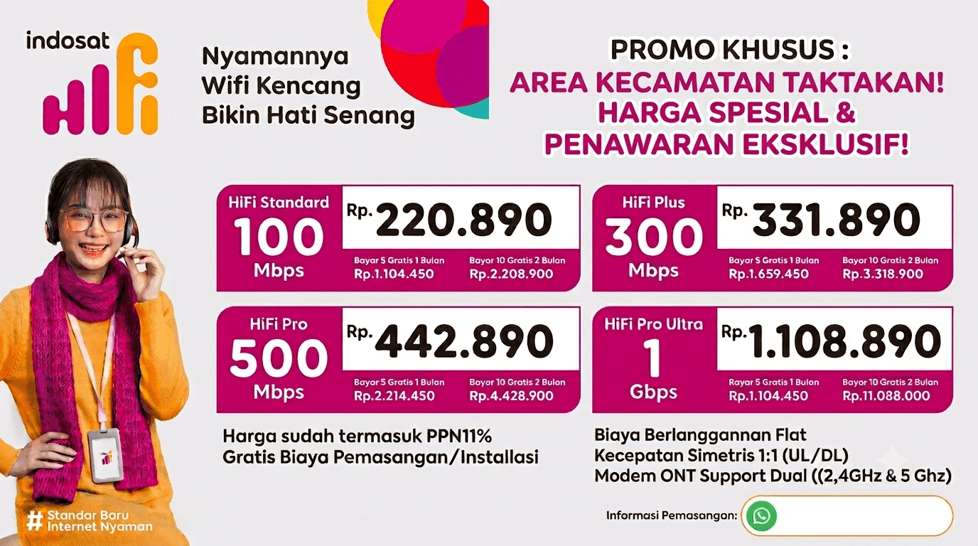 JASA PEMASANGAN WIFI DI TAKTAKAN